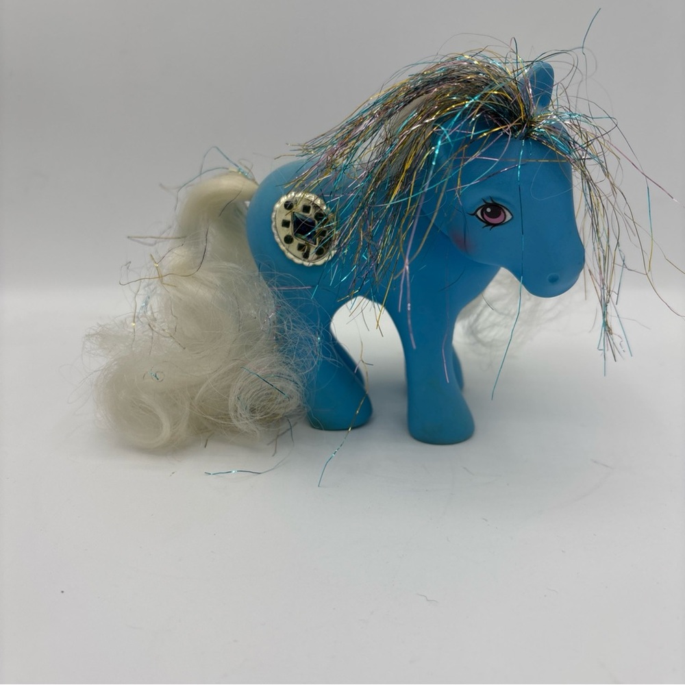 My Little Pony Blue Figure with Glittery Mane G1 1080s